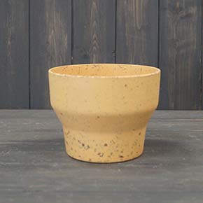 Earthy Yellow Coffee Husk Minimalist Pot (15cm) detail page